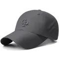 Gorra de béisbol gris oscuro de secado rápido con bordado CP y corte láser lateral - Talla Única Ajustable / gris oscuro
