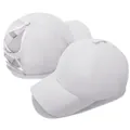 White quick-dry baseball cap with laser-cut holes and cross elastic ponytail design - One Size Adjustable / White