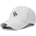 White quick-dry baseball cap with GP embroidery and laser-cut ventilation holes - One Size Adjustable / White