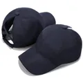 Berretto da baseball blu scuro ad asciugatura rapida con apertura per coda di cavallo - Taglia Unica Regolabile / Blu Notte