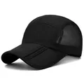 Lichtgewicht zwarte mesh baseballpet voor hardlopen wandelen en zonbescherming - Zwart
