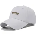 Light grey quick-dry baseball cap with premium 3D embroidery and laser-cut side vents - One Size Adjustable / White