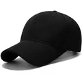 Klassieke zwarte mesh baseballpet met ademende structuur en gebogen klep voor heren - Eén Maat Verstelbaar / Zwart