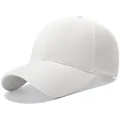 Klassieke witte baseballpet met zes panelen van ademend mesh met een gebogen rand - Eén Maat Verstelbaar / Wit