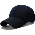 Classic navy blue baseball cap with structured panels and breathable textured fabric - One Size Adjustable / Navy Blue