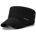 Berretto cadet nero in twill di cotone con fori di ventilazione e placca del marchio - Taglia Unica Regolabile / Nero