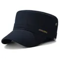 Berretto cadet blu scuro in cotone twill con logo metallico JUNGLEBILL e fori laterali - Taglia Unica Regolabile / Blu Notte