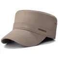 Berretto militare piatto color kaki in twill di cotone con logo Junglebill - Taglia Unica Regolabile / Cachi