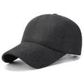 Berretto da baseball invernale a quadri da uomo con fodera calda in grigio antracite - Taglia Unica Regolabile / Nero