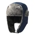 Colbacco invernale blu navy con spessa pelliccia sintetica e paraorecchie antivento - Taglia Unica Regolabile / Blu Notte