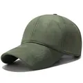 Berretto da baseball verde oliva in finta pelle scamosciata con design a sei pannelli - Taglia Unica Regolabile / Verde
