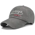 Dark gray washed cotton baseball cap with white Always New York City 3D embroidery - One Size Adjustable / Dark Gray
