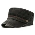 Vintage washed cotton cadet cap in charcoal grey with metallic fashion button detail - Adjustable / Black