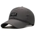 Quick-dry dark grey baseball cap with waterproof fabric and branded patch label - Standard / Dark Gray