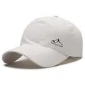 White quick-dry baseball cap with mountain print and breathable laser-cut mesh holes - Adjustable / White