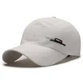 White quick-dry baseball cap with breathable mesh and sports utility side stripes - Adjustable / White