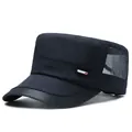 Gorra cadet azul oscuro con paneles laterales de malla transpirable y secado rápido - Ajustable / Azul marino