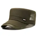 Gorra militar transpirable de secado rápido verde oliva con paneles de malla lateral - Ajustable / Verde Militar