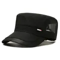 Gorra militar negra de secado rápido con malla transpirable para protección solar - Ajustable / Negro