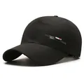 Quick-dry black baseball cap with side utility patch and breathable laser-cut holes - Adjustable / Black