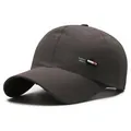 Dark grey quick-dry baseball cap with a silver aspect label and breathable mesh - Adjustable / Dark Gray