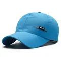 Sky blue quick-dry baseball cap with breathable mesh and utility sports labels - Adjustable / Sky Blue