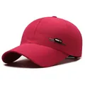 Breathable deep pink quick-dry mesh baseball cap with stylish utility sports logo patch - Adjustable / Rose Red