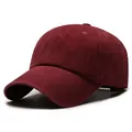 Berretto da baseball in cotone lavato bordeaux con finitura vintage in stile retrò - Regolabile / Borgogna