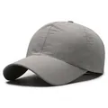 Breathable gray quick-dry baseball cap with laser-cut ventilation holes for sports - Adjustable / Light Gray