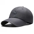 Dark gray embroidered letter C baseball cap for outdoor running and sun protection - Adjustable / Dark Gray