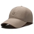 Khaki schnelltrocknende Baseballkappe mit R-Schild-Aufnäher und verstärktem Schirm - Verstellbar / Beige