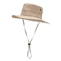 Chapeau de soleil séchage rapide kaki clair avec broderie et jugulaire réglable - Réglable / Kaki