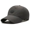 Dark gray breathable baseball cap with R logo embroidery and laser cut mesh holes - Adjustable / Dark Gray