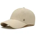 Casquette de baseball beige à séchage rapide avec trous laser et logo S sur le côté - Taille unique / Kaki