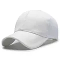 Classic white mesh baseball cap with breathable polyester panels for summer outdoor use - Solid Color / White