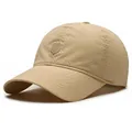 Casquette de baseball kaki respirante avec broderie bouclier R et trous de ventilation - Réglable / Kaki