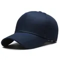 Gorra de béisbol clásica azul oscuro de 6 paneles de algodón con visera curva de color sólido - Ajustable / Azul marino