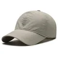 Breathable light grey mesh baseball cap with R letter embroidery and quick-dry design - Adjustable / Light Gray