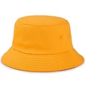 Classic bright orange cotton bucket hat with breathable metal eyelets and stitched brim - Adult (Head Circumference 56-58cm) / Yellow
