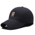 Herren Winter Baseballkappe mit Ohrenschützern und dickem Fleece-Futter in Dunkelblau - Einheitsgröße Verstellbar / Marineblau