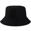 Classic black cotton canvas bucket hat with reinforced brim for outdoor sun protection - Adult (Head Circumference 56-58cm) / Black