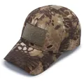Tactical baseball cap in python camouflage pattern with hook-and-loop patch panel - One Size Adjustable / Brown Camo