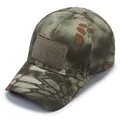 Python camouflage tactical baseball hat with Velcro patch panels and ripstop texture - One Size Adjustable / Grey Green
