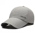 Light grey nylon baseball cap with DISANGSA logo, water resistant and quick-dry fabric - One Size Adjustable / Light Gray
