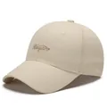 Beige cotton baseball cap with Kaigan embroidery and classic six-panel design - One Size Adjustable / Beige