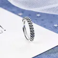 Vintage 925 sterling silver open snake ring with moon pattern and S925 hallmark - Crescent Arrangement S925 Silver Style (12)
