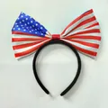 Diadema con lazo de bandera americana, diseño de estrellas y rayas en tela satinada - Estados Unidos