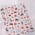 Cute panda and cherry nail stickers M-564 with bunny and floral hand-drawn patterns - Panda Rabbit Cherry Style (M564)