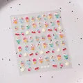 5D reliëf nagelsticker M-615 met schattige patronen van ijsjes, aardbeien en kersen - Fijn Reliëf IJs Dessert Stijl (M615)