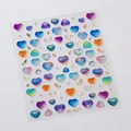 3D heart nail art stickers with metallic gradient laser finish and M-657 design - M-657 Gold Stamping Style